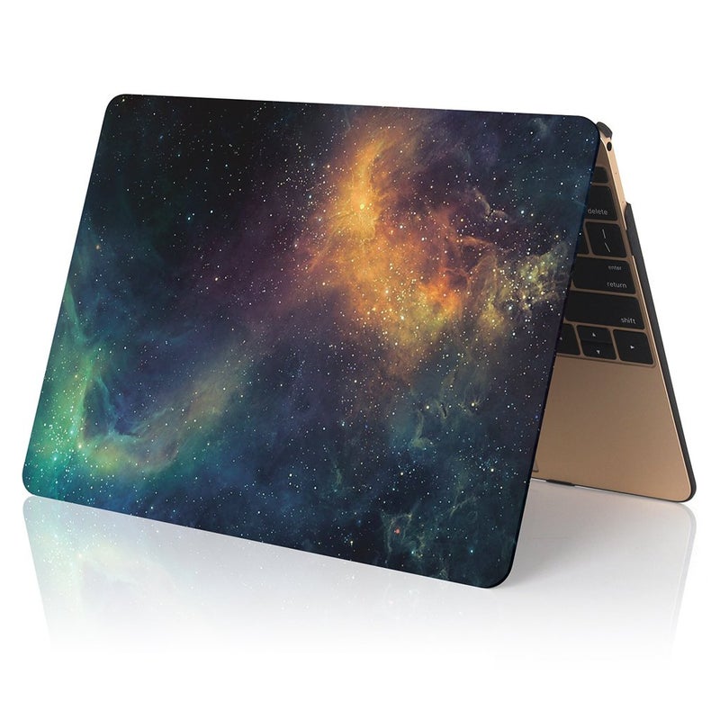 UESWILL Retina 12-inch Galaxy Pattern Hard Shell Case Cover Compatible with MacBook 12 inch (Model: A1534) + Microfibre Cleaning Cloth, Nebula/Green - Image 4